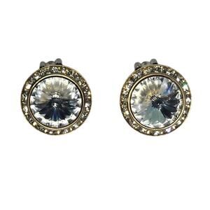 Mister Bijoux Clear Crystal and Rhinestone Clip On Earrings Vintage